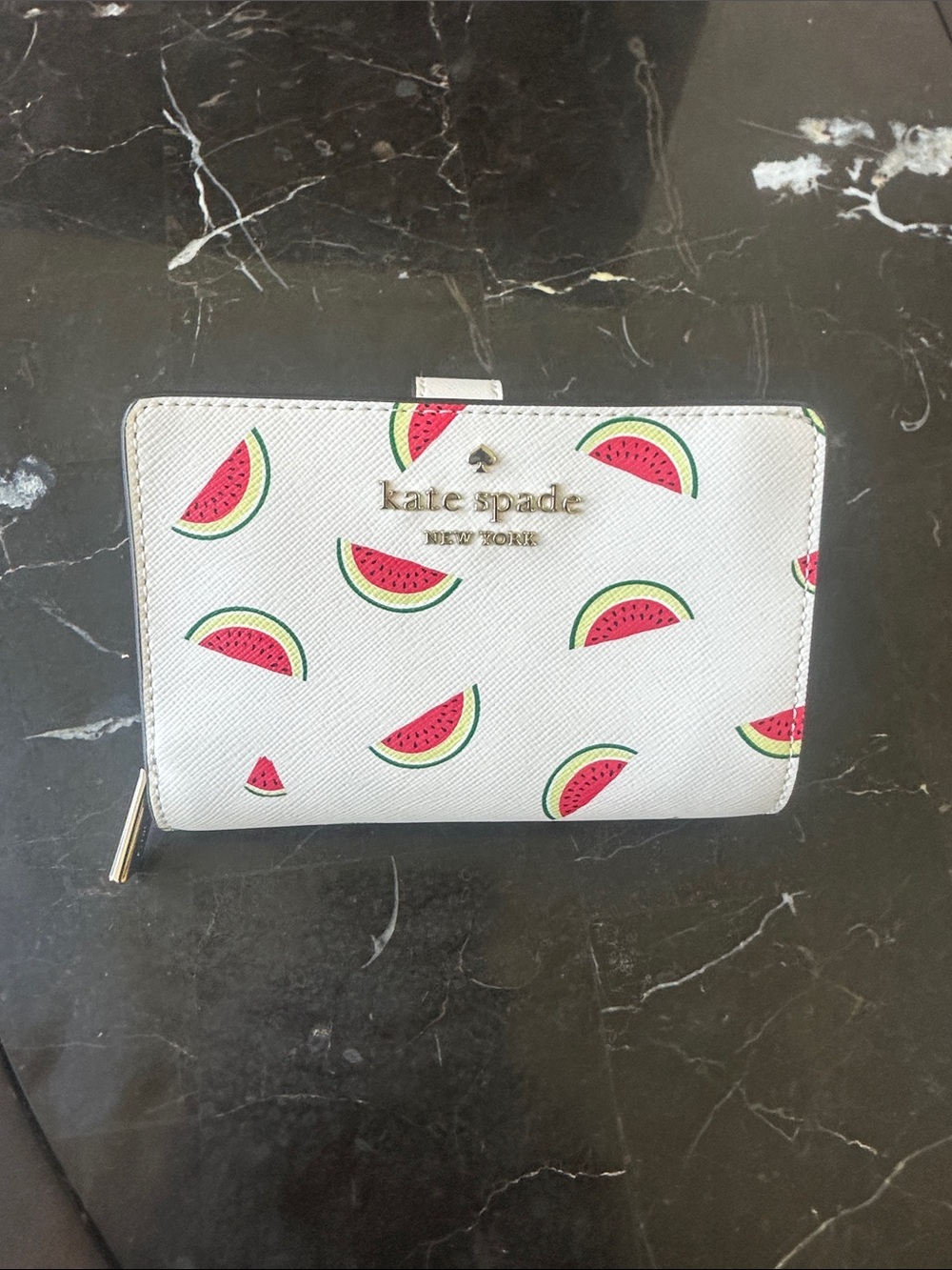Kate Spade Staci Watermelon Party Medium Compact Bifold Wallet - Picture 8 of 9